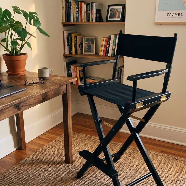 Truva TrailSeat Directors Chair Extra Wide Solid Hardwood Bar Height