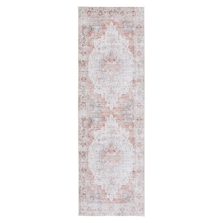 Safavieh Tucson 105 M/W S/R Rugs, Light Grey / Rust, 2'-6" X 14', Runner image - 1