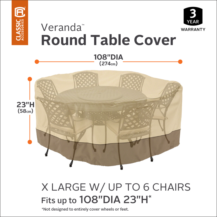 Durable Round Patio Table & Chair Set Covers - Water Resistant & Easy Fit - Image 2