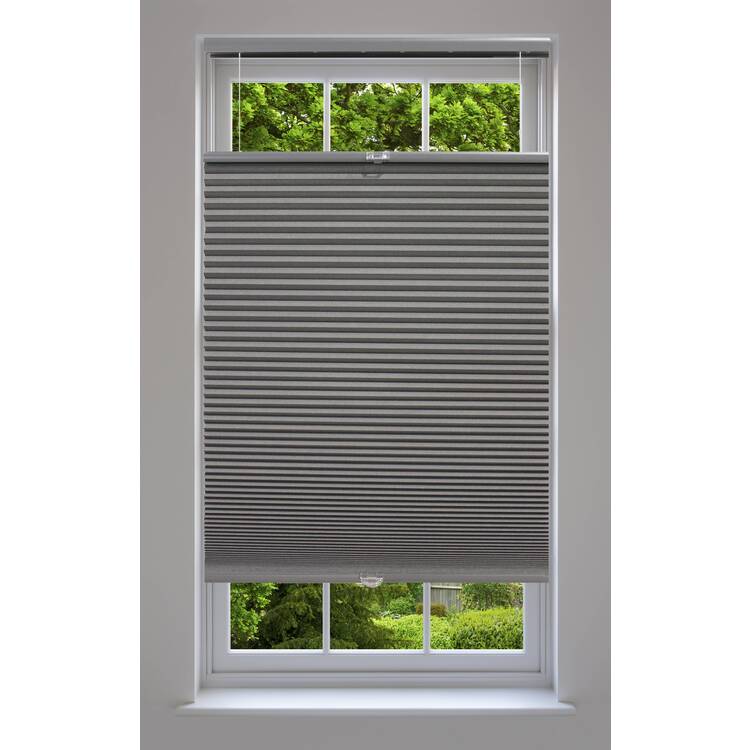 Linen Avenue Cordless Top Down Bottom Up Blackout Cellular Shade 19 W x 66 H Dark Grey image - 1