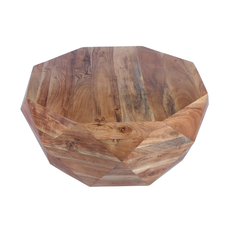 The Urban Port Diamond Shape Acacia Wood Coffee Table With Smooth Top image - 1