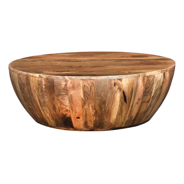 Distressed Mango Wood Round Coffee Table image - 1