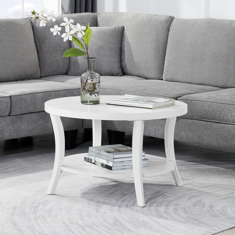 Convenience Concepts Charleston Round Coffee Table with Shelf image - 1