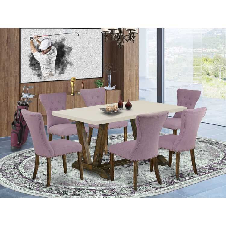 Modern 7-Piece Dining Set - 36x60 Table & 6 Chairs image - 1