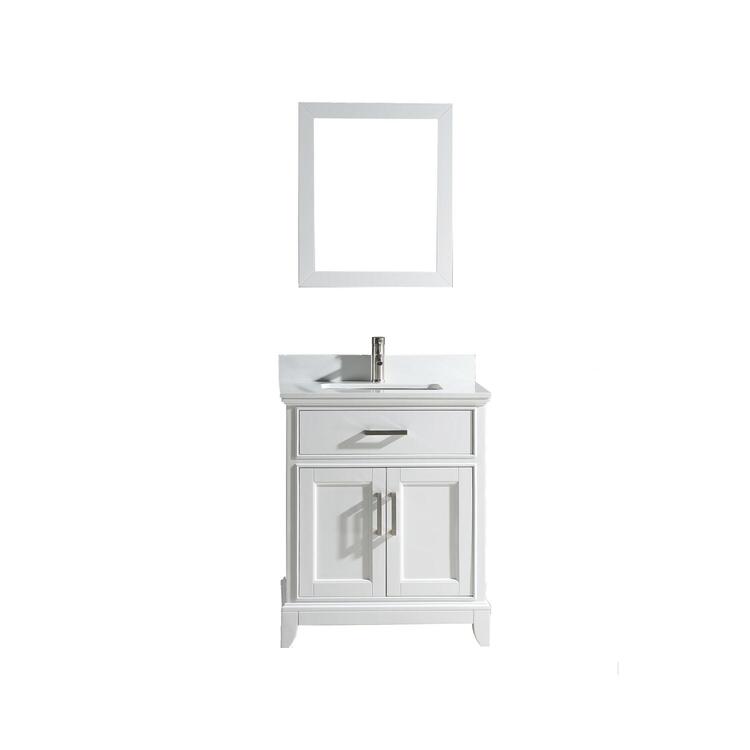 Vanity Art 30 inch single sink bathroom vanity set with super white engineered marble top. image - 1
