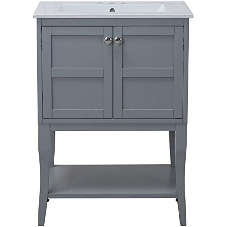 Elegant Decor 2 Doors Cabinet 24 In. X 18 In. X 34 In. In Grey image - 1