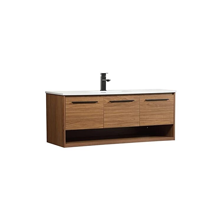Elegant Decor 48 inch single bathroom vanity in walnut brown image - 1