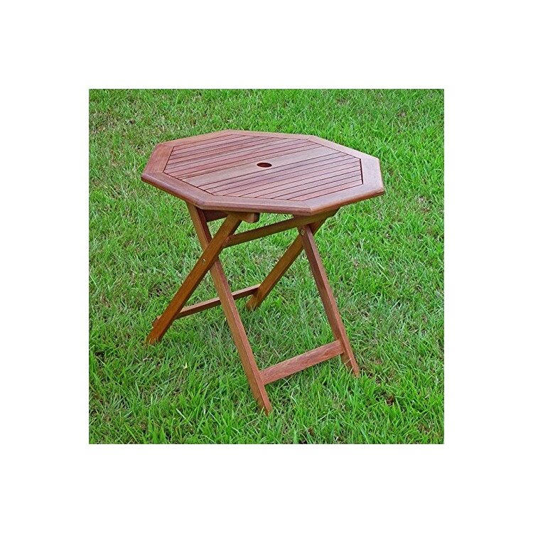 International Caravan Octagonal Acacia Folding Table - International Caravan image - 1
