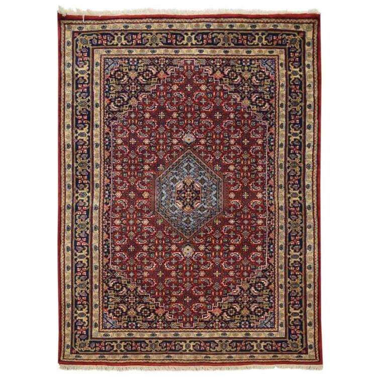 Rugsotic Carpets Hand Knotted Nir Wool 4'x6' Area Rug Oriental Red OJNR0104 image - 1