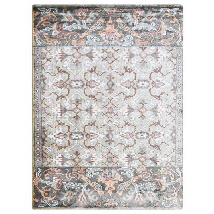 Rugsotic Carpets Hand Knotted Viscose 5'x8' Area Rug Oriental Multicolor OJV00001 image - 1