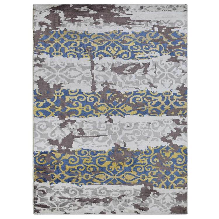 Rugsotic Carpets Hand Knotted Viscose 5'x8' Area Rug Oriental Multicolor OJV00005 image - 1