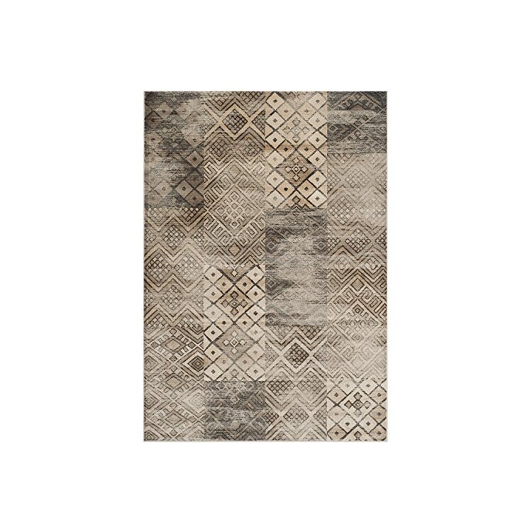 Distressed Silky Viscose Area Rug Stone Color Small Rectangle 5x4 - Safavieh image - 1
