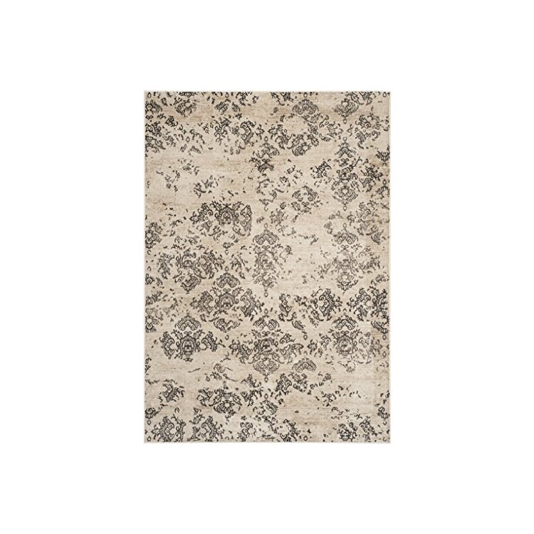 Traditional Viscose Pile Rug - Antique Damask Style, 9x6 Medium Rectangle - Safavieh image - 1