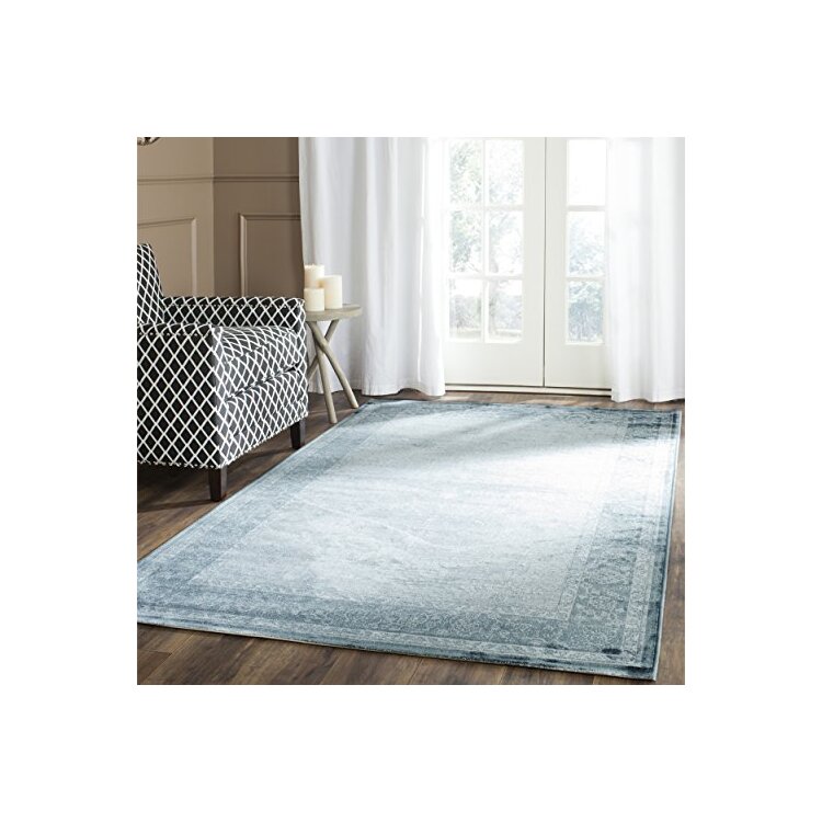 Light Blue & Dark Blue Traditional Rug image - 1