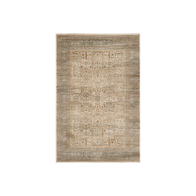 Vintage Ivory/Light Blue Small Rectangle Area Rug 5x4 ft - Safavieh image - 1