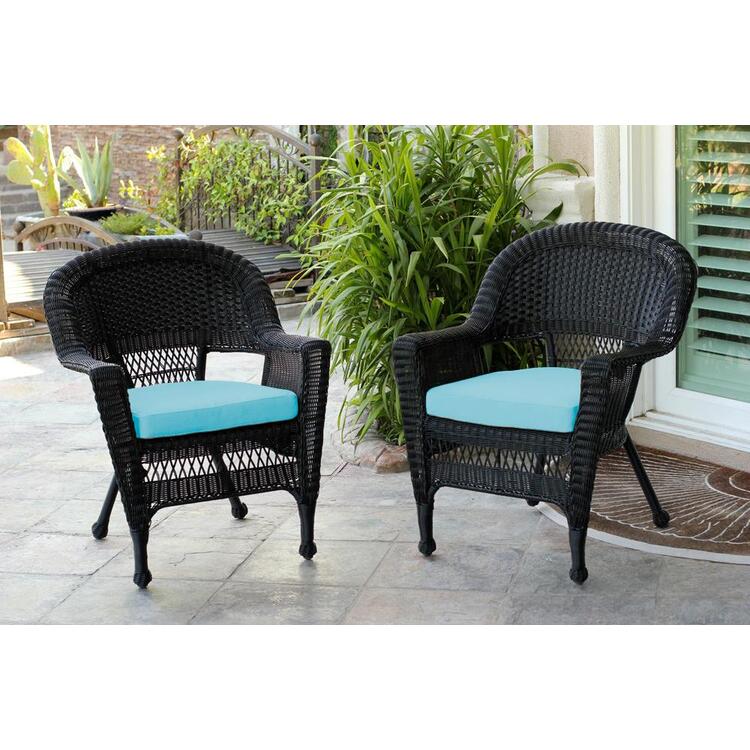 All-Weather Resin Wicker Lounge Chair with 3.5 Inch Cushion - Set of 2 image - 1