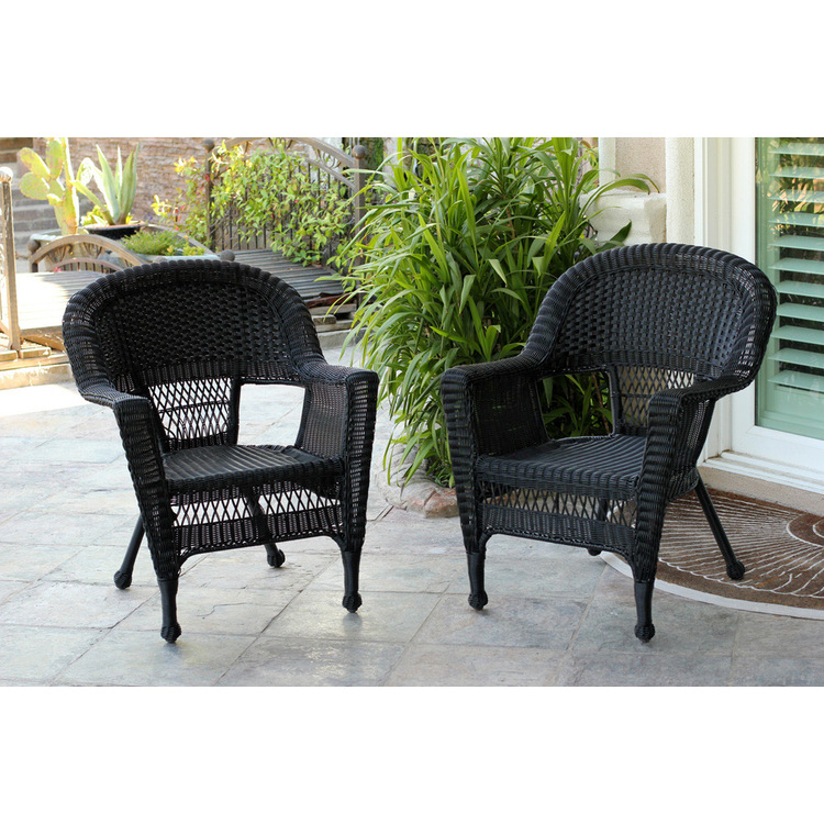 Durable Wicker Patio Chairs - Set of 2 with Steel Frame