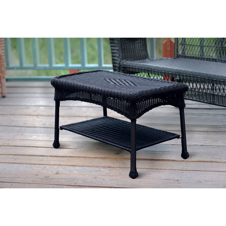 UV-Resistant Wicker Patio Coffee Table with Steel Frame image - 1