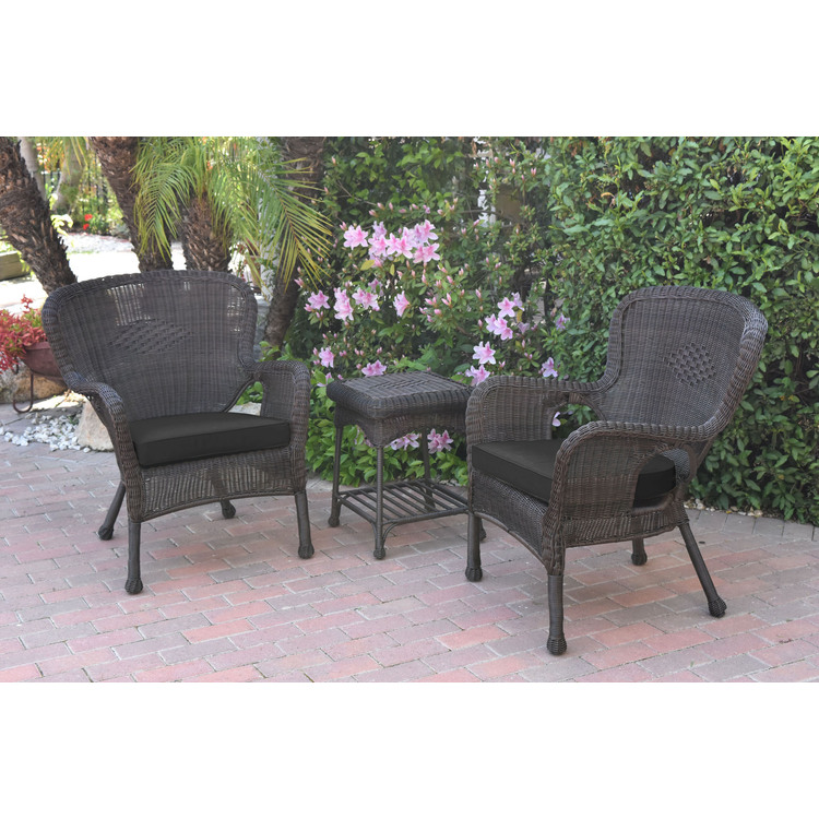 Wicker Resin Outdoor Chair and End Table Set with Steel Frame, Stackable, Low Maintenance image - 1