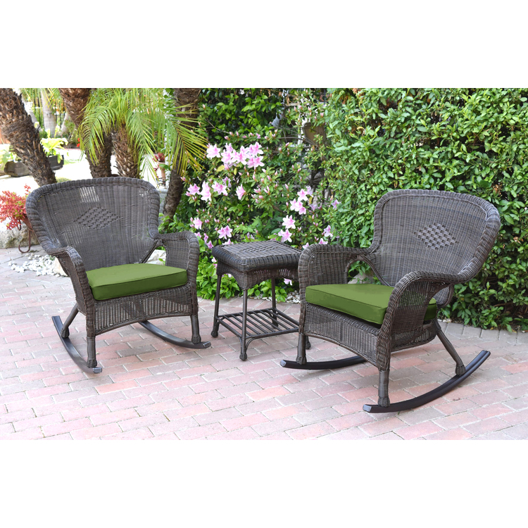 Steel Spring Rocker Chair Wicker Wicker Rocker Chair & End Table Set with Resin Wicker and Steel Frame ...