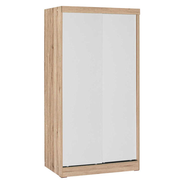 Better Home Products Modern Wood Double Sliding Door Wardrobe image - 1