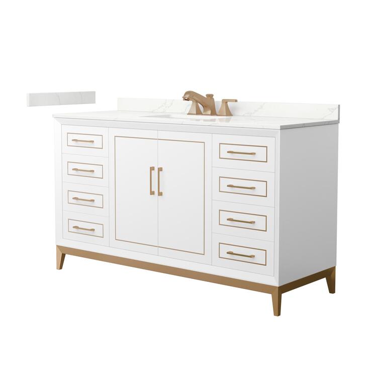 White Bathroom Vanity 60 Inch Wyndham Collection image - 1