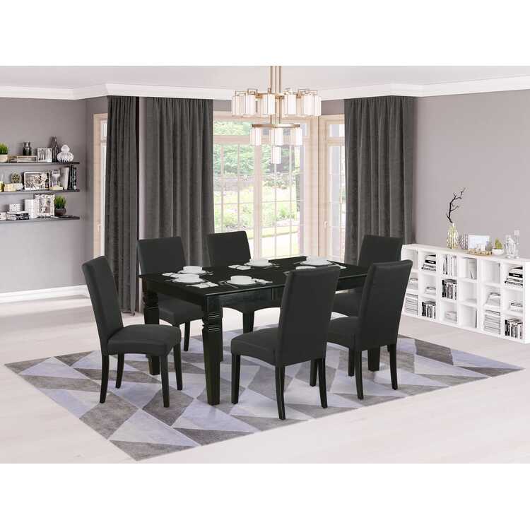 7 Piece Dining Set - Table & 6 Linen Chairs - East West Furniture image - 1