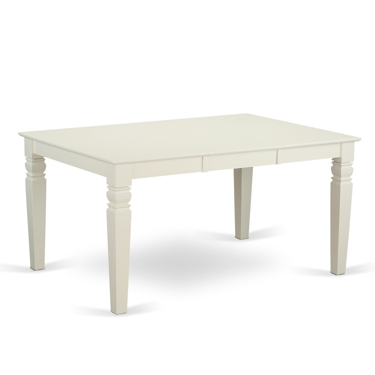 White Rectangular Dinette Set w/ 4 Wood Chairs image - 1