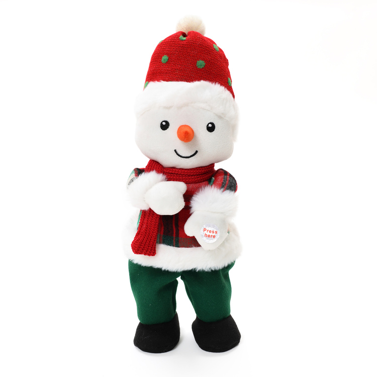 LuxenHome Animated Singing 16" Tall Snowman Holiday Decoration, Battery Operated image - 1