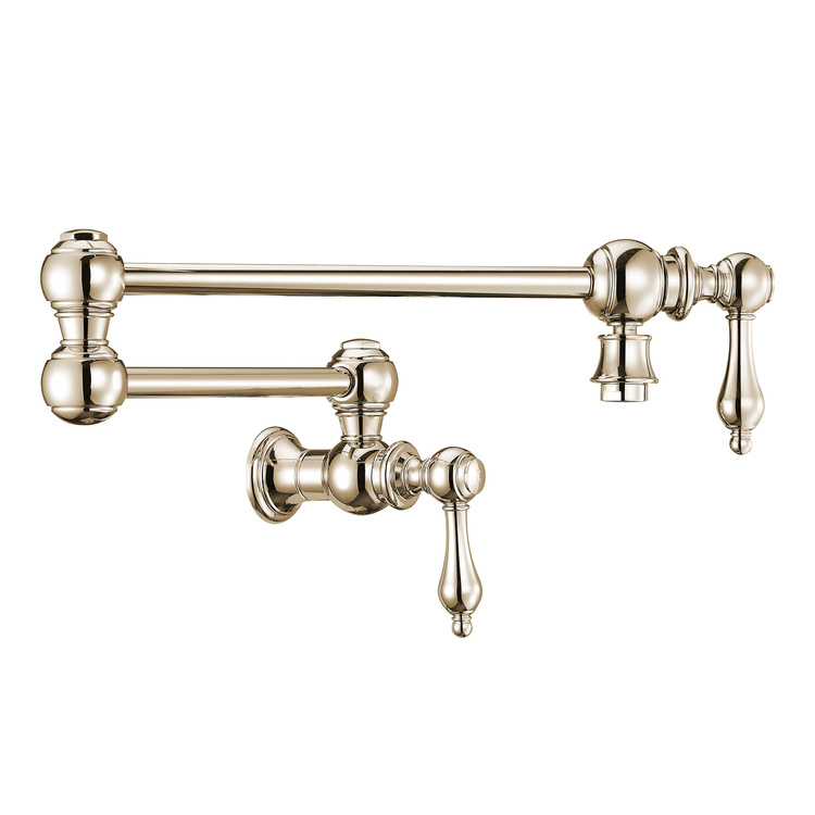 Whitehaus Vintage III Plus Wall Mount Retractable Swing Spout Pot Filler with Lever Handles image - 1