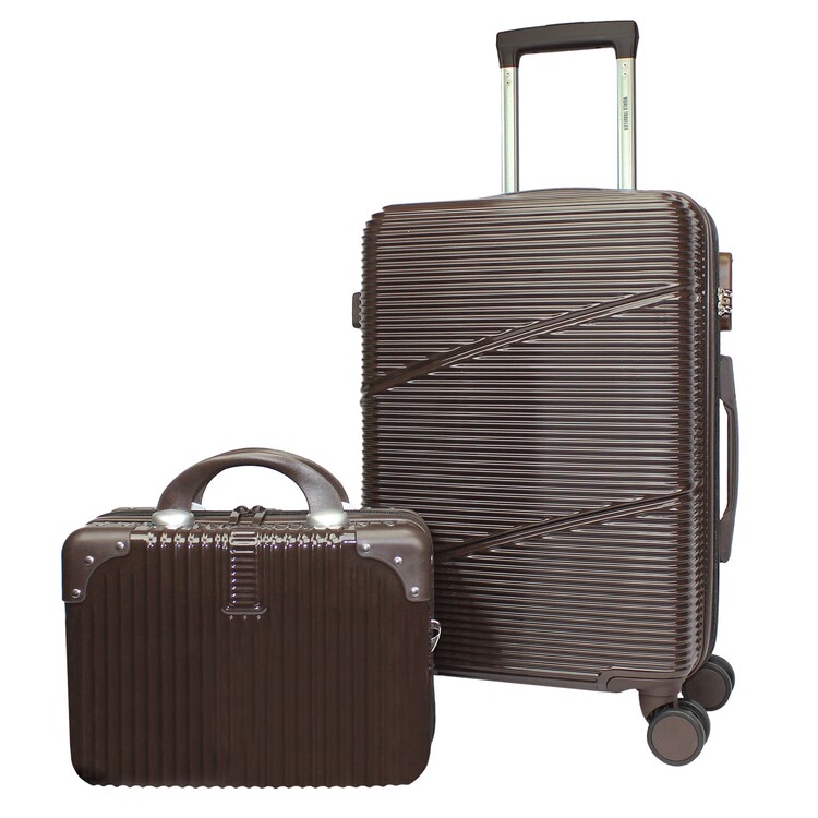 World Traveler Highways 2-Piece Hardside Carry-On Spinner Luggage Set - Brown image - 1