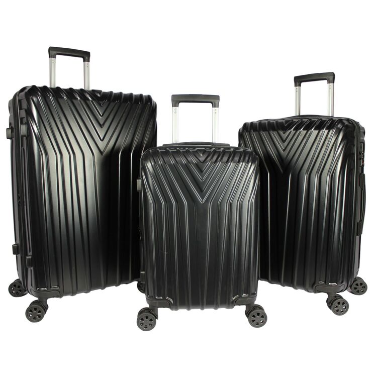 World Traveler Skyline Hardside 3-Piece Spinner Luggage Set - Black image - 1
