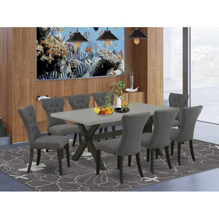 East West Furniture X697GA650-9 Piece Dining Room Set Includes a