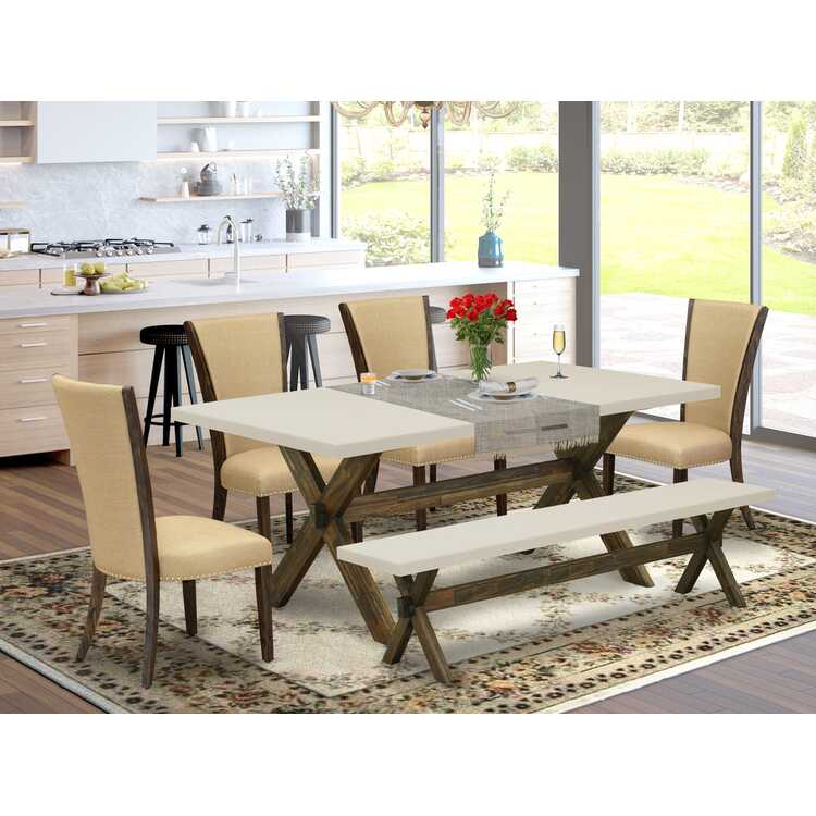 Mid Century Dining Set - Table, 4 Chairs & Bench image - 1