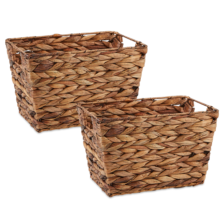 DII Medium Dark Brown Water Hyacinth Basket Set/2 image - 1