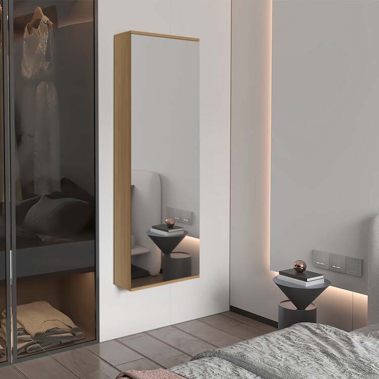 Tuhome Leto Wall-Mounted Shoe Rack with Mirror