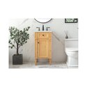 Elegant Decor 18 inch single bathroom vanity in natural wood Thumbnail - 1