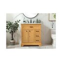 Elegant Decor 32 inch single bathroom vanity in natural wood Thumbnail - 1