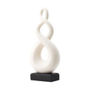 A&B Home Swirl Sculpture on Pedestal Stand - White, Black Finish Thumbnail - 1