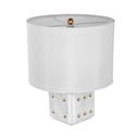 A&B Home Table Lamp with Cube Marble Base & Gold Accents - 14" x 14" x 18" - Gold/White Thumbnail - 1