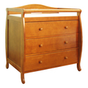 AFG Baby Furniture Grace 3-Drawer Changing Table with Changing Pad, Pecan Thumbnail - 1