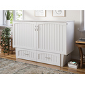 AFI Sydney Modern Coastal Queen Solid Wood Murphy Bed Chest with Mattress in White Thumbnail - 1