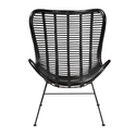 Baxton Studio Colorado Modern Bohemian Black Rattan and Metal Accent Chair Thumbnail - 1