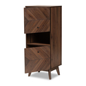 Baxton Studio Hartman Mid-Century Modern Walnut Brown Finished Wood Storage Cabinet Thumbnail - 1
