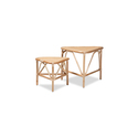 Baxton Studio Jayden Modern Bohemian Natural Brown Finished Rattan 2-Piece End Table Set Thumbnail - 1