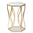 Baxton Studio Kalena Modern and Contemporary Gold Metal End Table with Marble Tabletop Thumbnail - 1