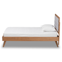 Baxton Studio Linn Mid-Century Modern Light Grey Fabric Upholstered and Walnut Brown Finished Wood Twin Size Platform Bed Thumbnail - 1