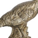 Benjara 20 Inch Bird Sculpture Decor, Perched Pheasant, Antique Gold Resin Thumbnail - 1