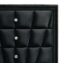 Benjara Ino 49 Inch Tall Dresser Chest, Velvet Upholstery, Art Deco Style, Black Thumbnail - 1