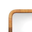 Benjara Mirror with Rectangular Woven Rattan Frame, Brown and Silver Thumbnail - 1
